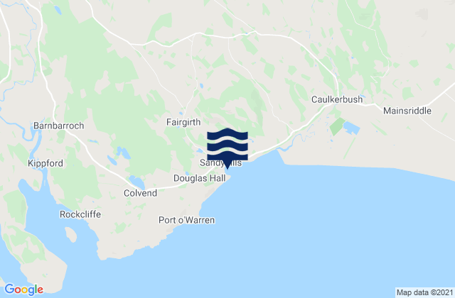 Mappa delle Getijden in Sandyhills Beach, United Kingdom