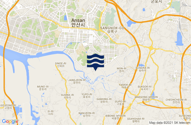 Mappa delle Getijden in Sangnok-gu, South Korea