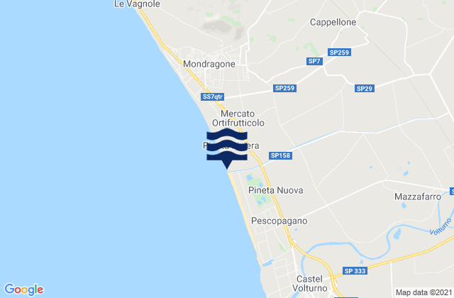 Mappa delle Getijden in Sant'Andrea-Pizzone-Ciamprisco, Italy
