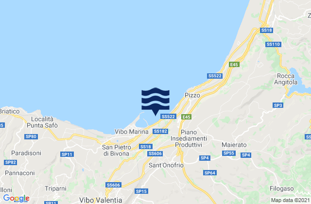 Mappa delle Getijden in Sant'Onofrio, Italy