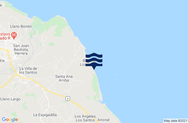 Mappa delle Getijden in Santa Ana Arriba, Panama