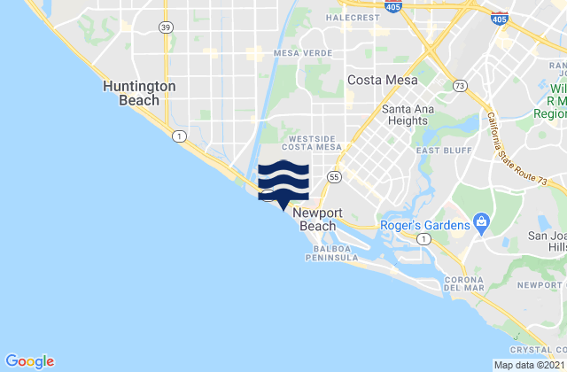 Mappa delle Getijden in Santa Ana, United States