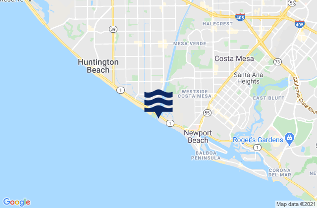 Mappa delle Getijden in Santa Ana River Jetties, United States