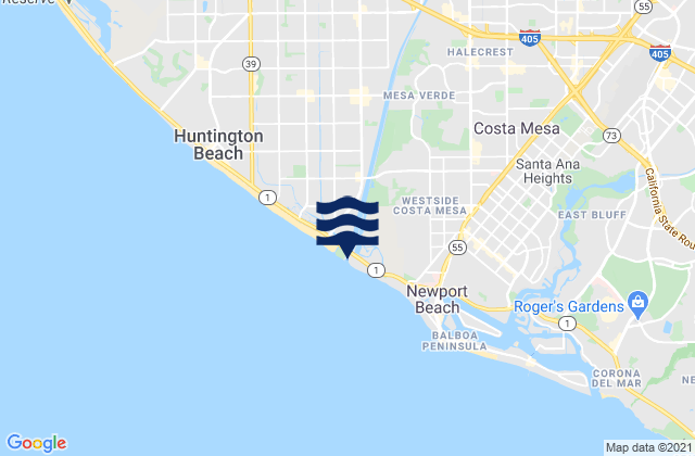 Mappa delle Getijden in Santa Ana River entrance, United States