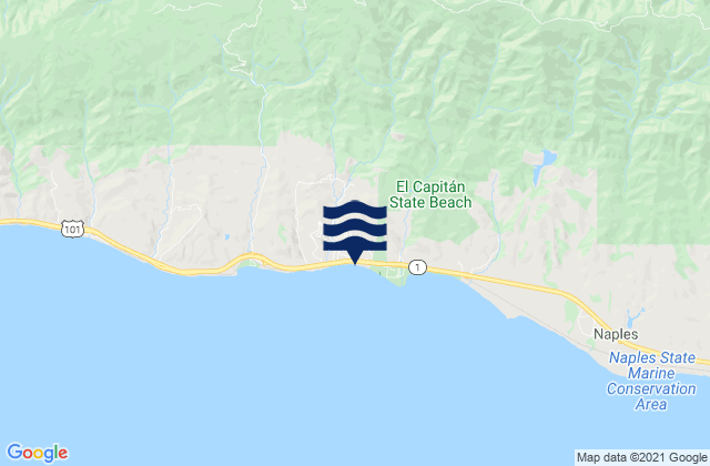 Mappa delle Getijden in Santa Barbara County, United States