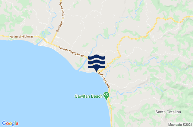Mappa delle Getijden in Santa Catalina, Philippines