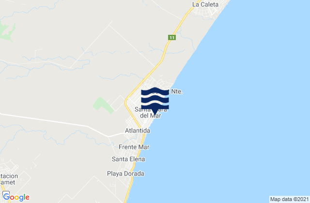 Mappa delle Getijden in Santa Clara del Mar, Argentina