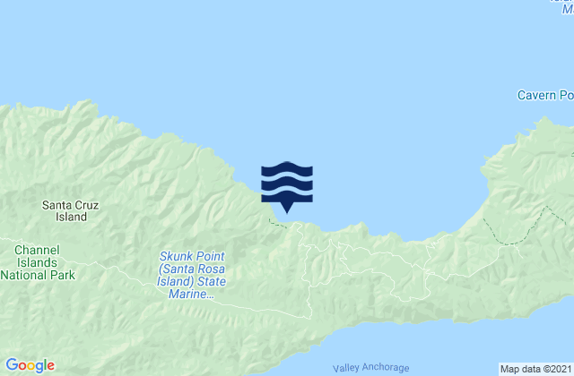 Mappa delle Getijden in Santa Cruz Island, United States