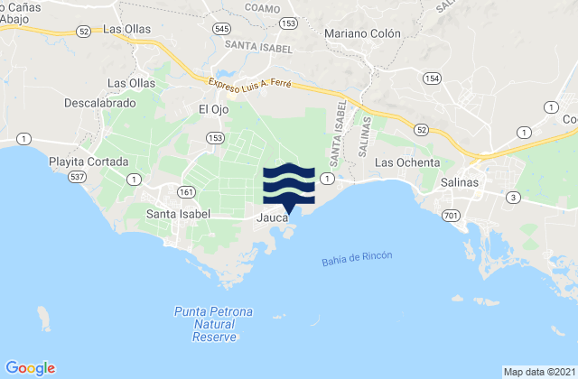 Mappa delle Getijden in Santa Isabel Municipio, Puerto Rico