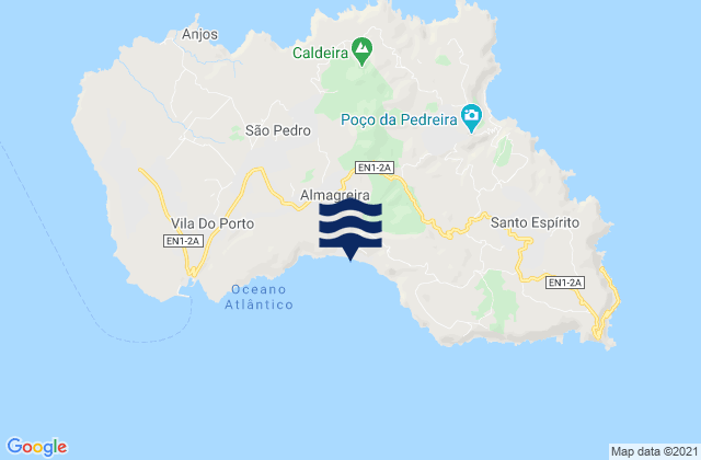 Mappa delle Getijden in Santa Maria - Praia Formosa, Portugal