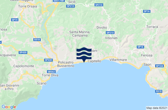 Mappa delle Getijden in Santa Marina, Italy