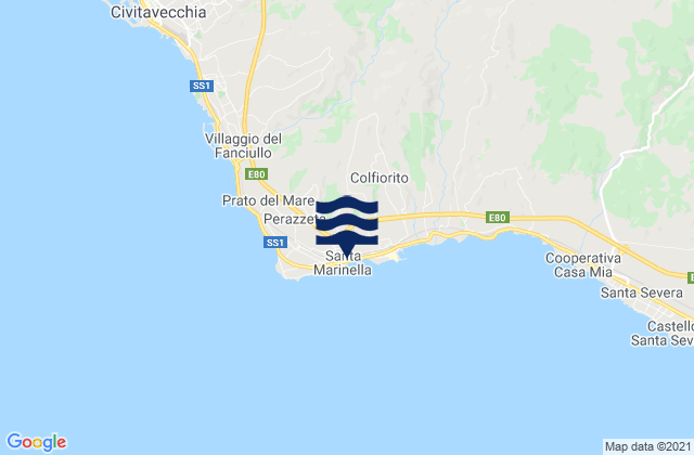 Mappa delle Getijden in Santa Marinella, Italy