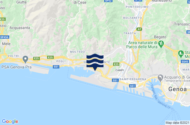 Mappa delle Getijden in Santa Marta, Italy