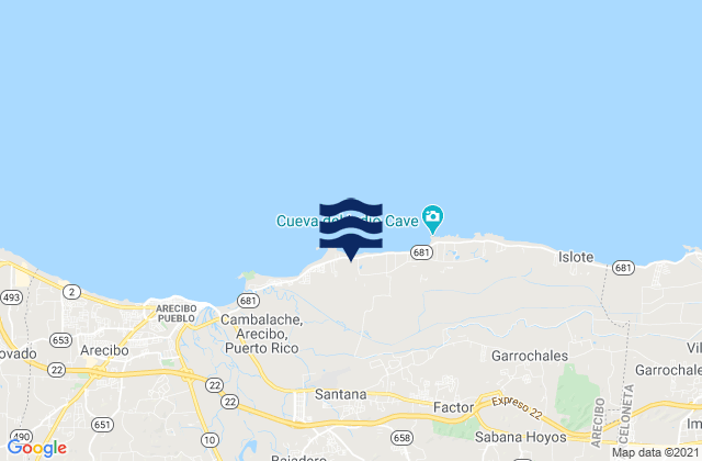 Mappa delle Getijden in Santana Barrio, Puerto Rico