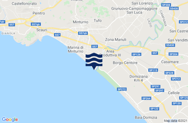 Mappa delle Getijden in Santi Cosma e Damiano, Italy