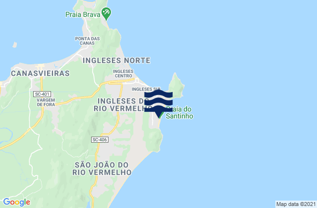 Mappa delle Getijden in Santinho, Brazil