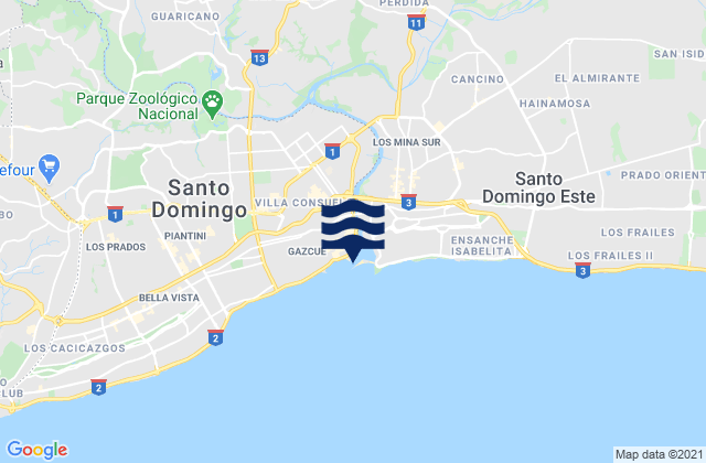 Mappa delle Getijden in Santo Domingo (Ciudad Trujillo), Dominican Republic