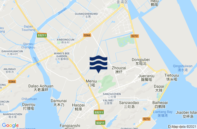 Mappa delle Getijden in Sanzao, China