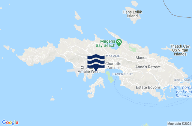 Mappa delle Getijden in Sapphire Beach, U.S. Virgin Islands