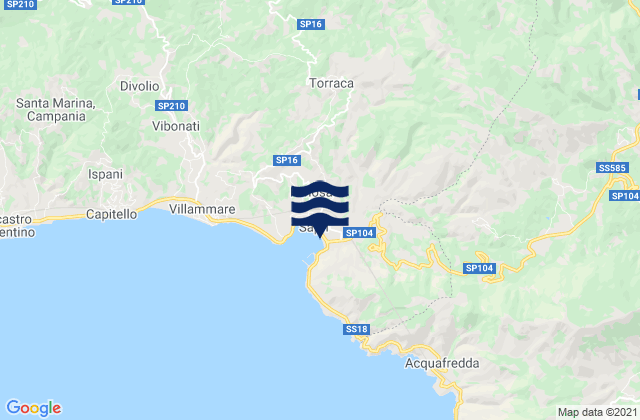 Mappa delle Getijden in Sapri, Italy