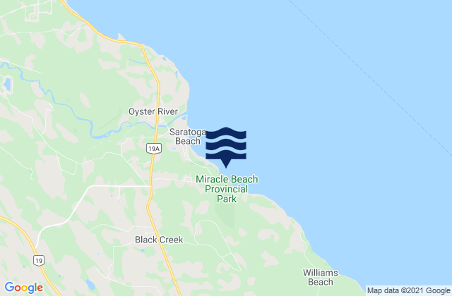 Mappa delle Getijden in Saratoga Beach, Canada