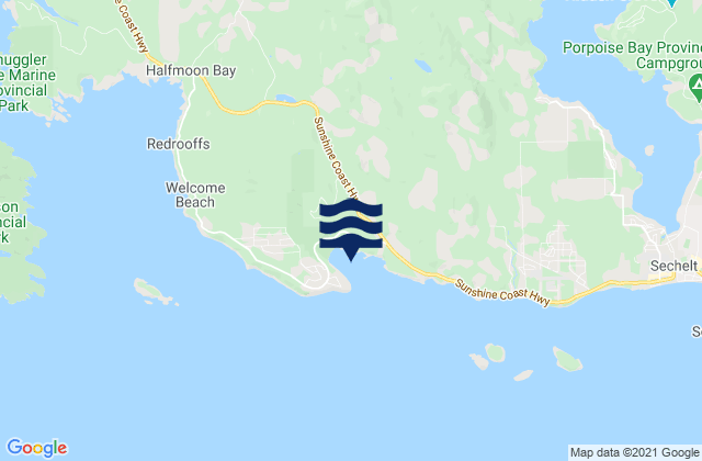 Mappa delle Getijden in Sargeant Bay, Canada