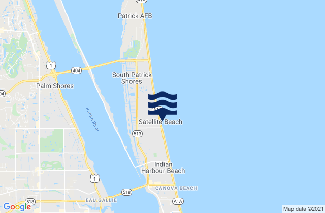 Mappa delle Getijden in Satellite Beach, United States