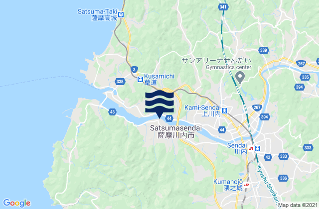 Mappa delle Getijden in Satsumasendai, Japan