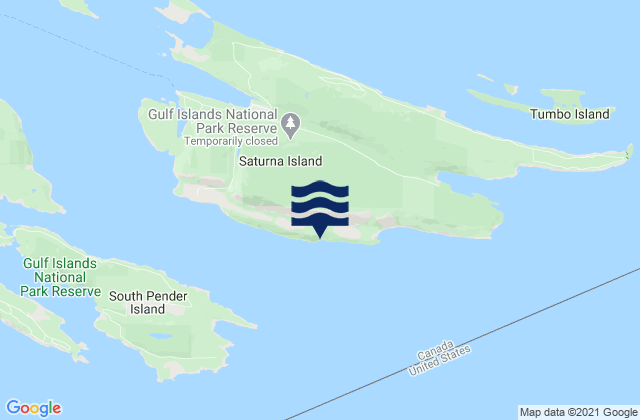 Mappa delle Getijden in Saturna Island, Canada