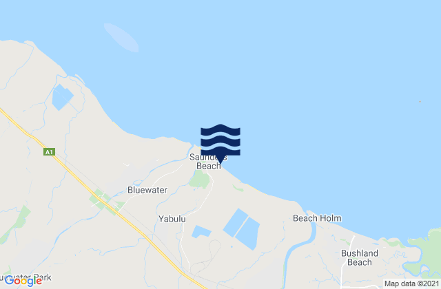 Mappa delle Getijden in Saunders Beach, Australia