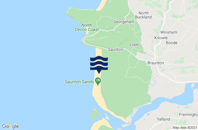 Mappa delle Getijden in Saunton Sands, United Kingdom