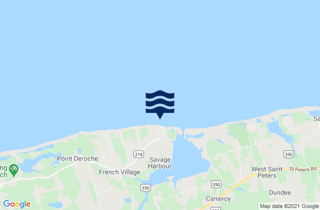 Mappa delle Getijden in Savage Harbour, Canada