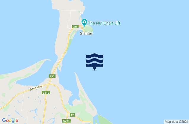 Mappa delle Getijden in Sawyer Bay, Australia