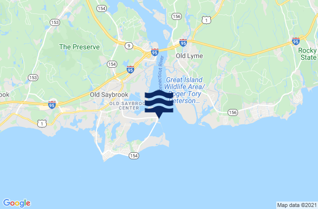 Mappa delle Getijden in Saybrook Point, United States
