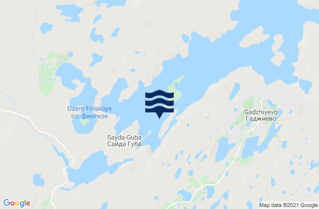 Mappa delle Getijden in Sayda Bay, Russia