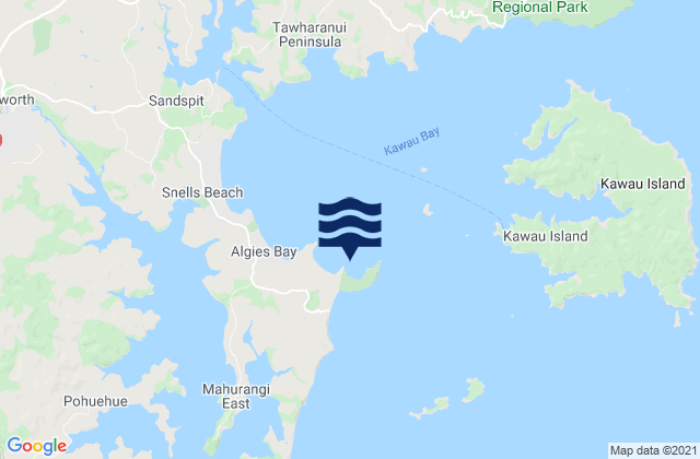 Mappa delle Getijden in Scandretts Bay, New Zealand
