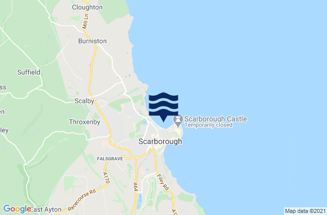 Mappa delle Getijden in Scarborough - North Bay, United Kingdom