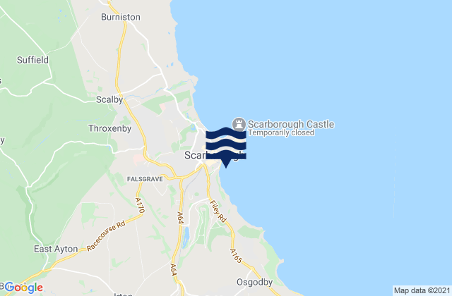 Mappa delle Getijden in Scarborough - South Bay, United Kingdom