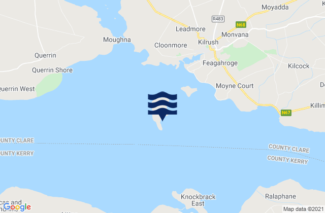 Mappa delle Getijden in Scattery Island, Ireland