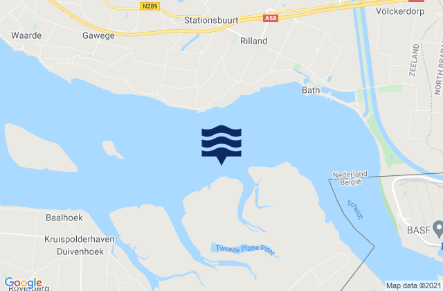Mappa delle Getijden in Schaar van de Noord, Netherlands