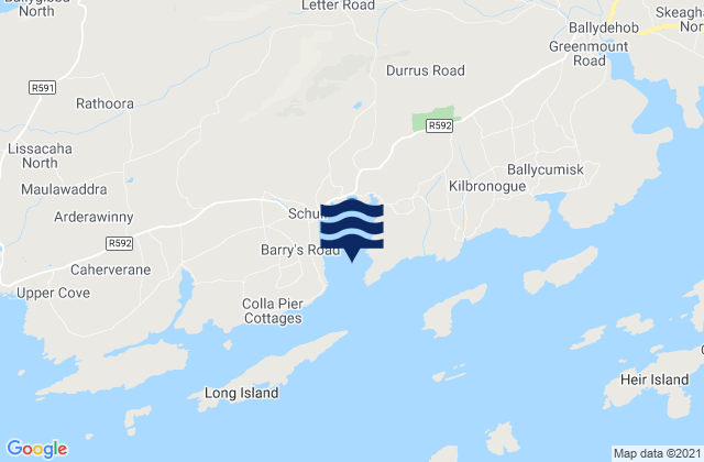 Mappa delle Getijden in Schull, Ireland