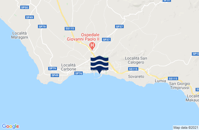 Mappa delle Getijden in Sciacca, Italy