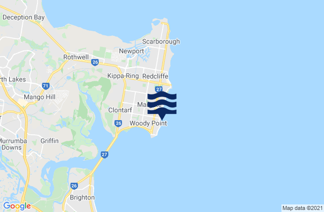 Mappa delle Getijden in Scotts Point Beach, Australia