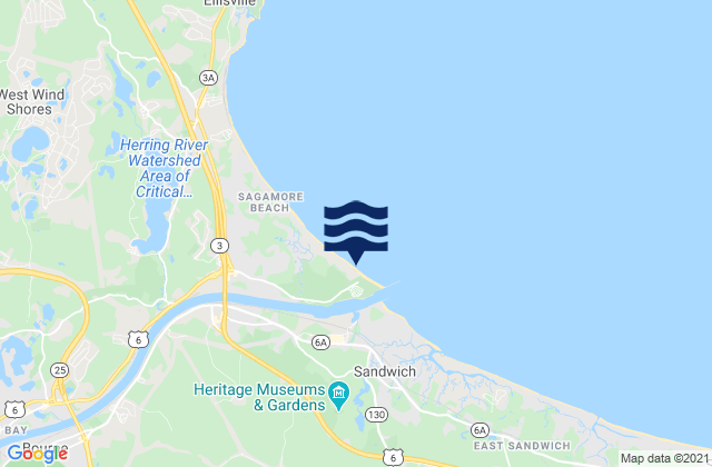 Mappa delle Getijden in Scusset Beach Sandwich, United States