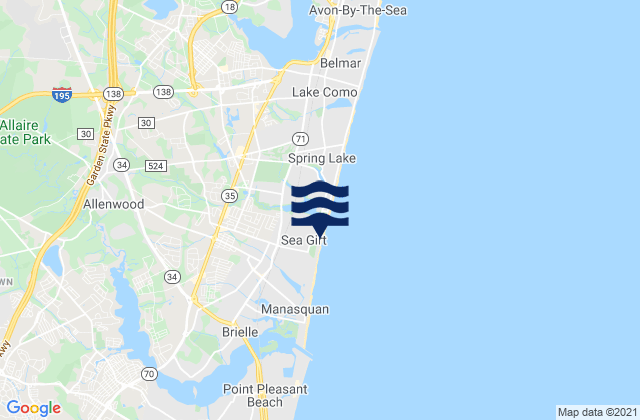 Mappa delle Getijden in Sea Girt, United States