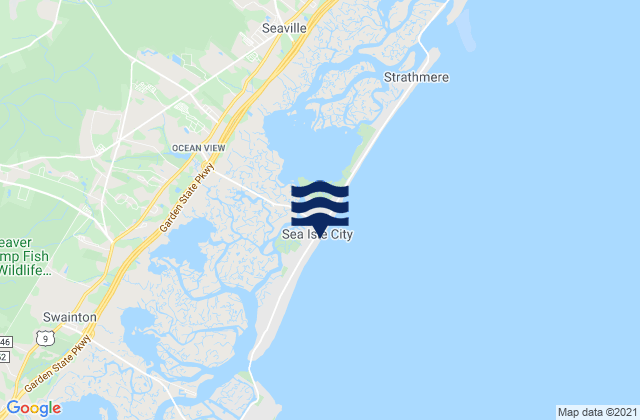 Mappa delle Getijden in Sea Isle City, United States
