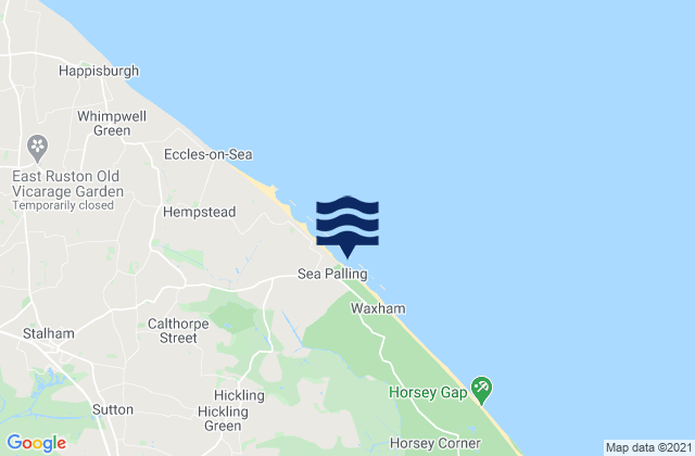 Mappa delle Getijden in Sea Palling Beach, United Kingdom