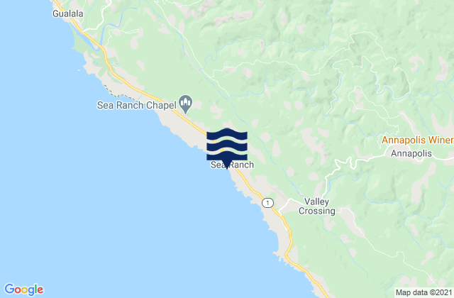Mappa delle Getijden in Sea Ranch, United States