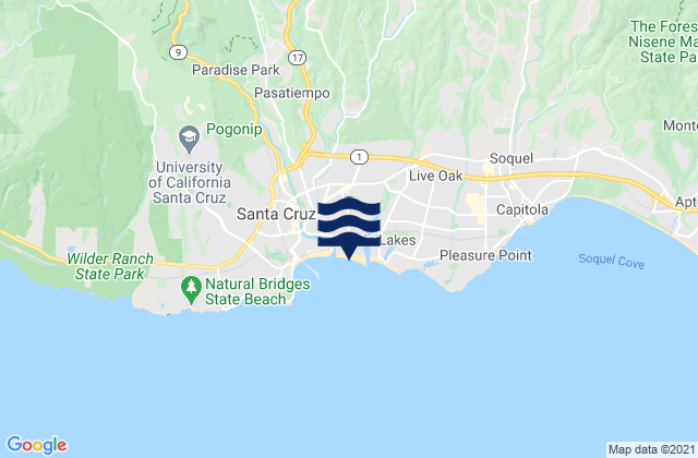 Mappa delle Getijden in Seabright Beach, United States