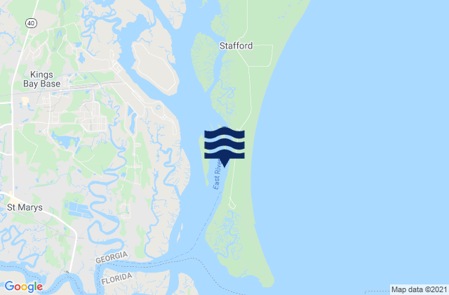Mappa delle Getijden in Seacamp Dock (Cumberland Island), United States